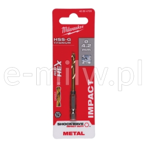 Wiertło do metalu HEX HSS-G Tin  4,2mm Milwaukee 48894709