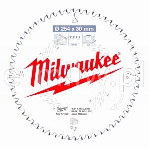 Tarcza do drewna 254x30x3,0x60Z Milwaukee 4932471320