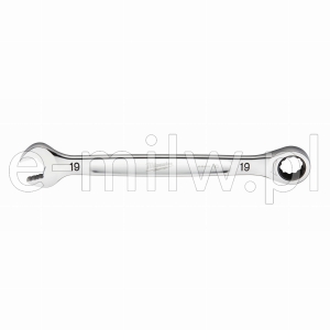 Klucz płasko-oczkowy z grzechotką 19 mm Maxbite 4932471512