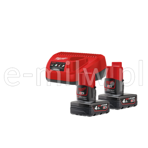 Zestaw akumulatorów 2 x M12 B4 4,0Ah + ładowarka 4933459211