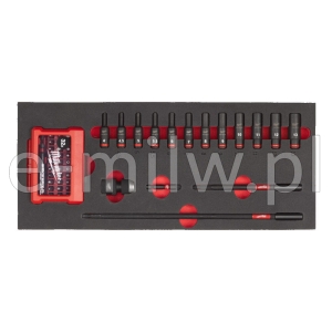 Wkładka piankowa z nasadkami 1/4" 17 szt. 4932493386