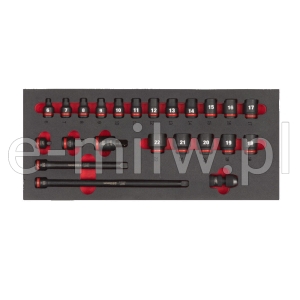 Wkładka piankowa z nasadkami 3/8" 23 szt. 4932493388