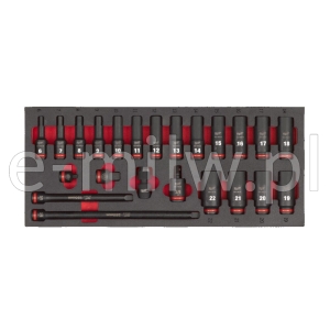 Wkładka piankowa z nasadkami głębok. 3/8" 23 szt. 4932493390