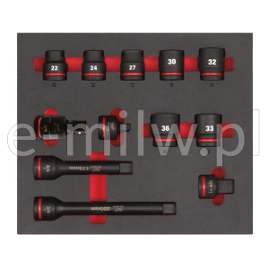 Wkładka piankowa z nasadkami 3/4" 12 szt. Milwauke 4932493396