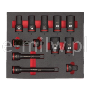 Wkładka piankowa z nasadkami długimi 3/4" 12 szt. 4932493398