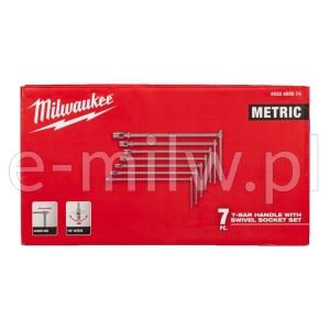 Zestaw kluczy nasadowych typu T HEX przegubowych 7szt. Milwaukee 4932492674