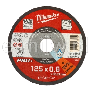 Tarcza do cięcia metalu 125x0.8 PRO+ wypukła Milwaukee 4932498201