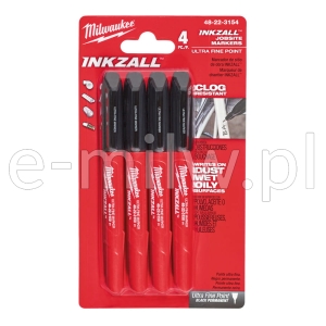 Markery INKZALL cienkie 4szt. Milwaukee 48223154