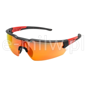 Okulary ochronne lustrzane odporne na zarysowania czerwone Milwaukee 4932498548