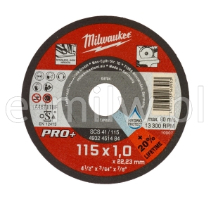 Tarcza do cięcia metalu 115x1.0mm PRO+ Inox Milw 4932451484
