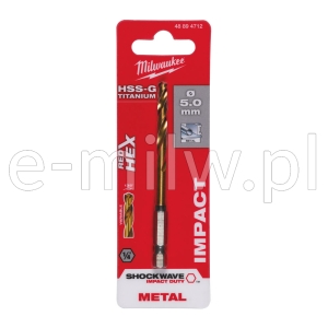 Wiertło do metalu HEX HSS-G Tin  5,0mm Milwaukee 48894712